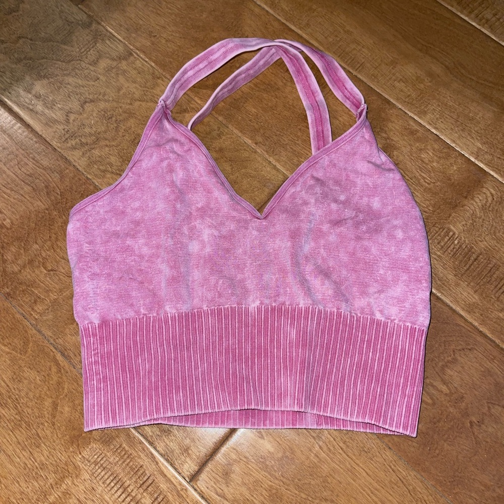 Acid wash bralette.